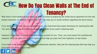 how do you clean walls at the end of tenancy