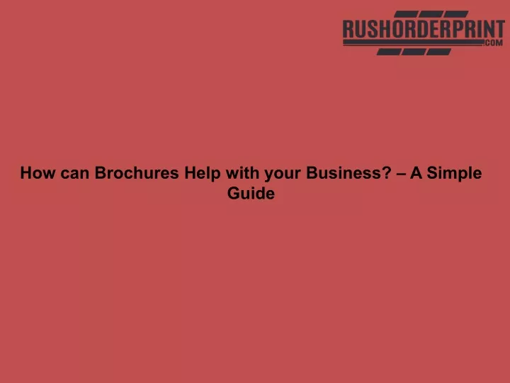 how can brochures help with your business