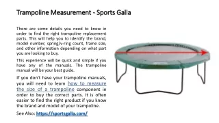 trampoline measurement sports galla