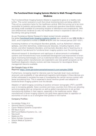 the functional brain imaging systems market