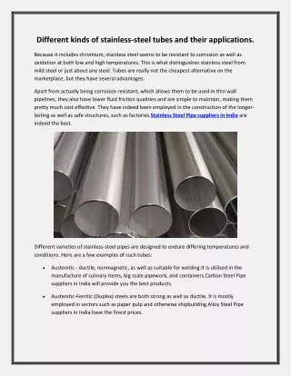 Different kinds of stainless