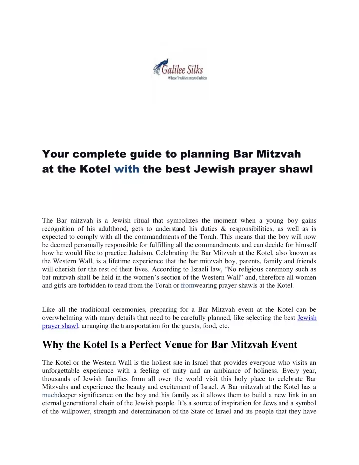 your complete guide to planning bar mitzvah