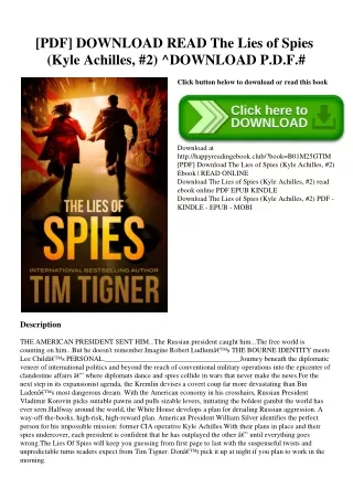[PDF] DOWNLOAD READ The Lies of Spies (Kyle Achilles  #2) ^DOWNLOAD P.D.F.#