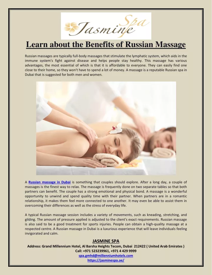 learn about the benefits of russian massage