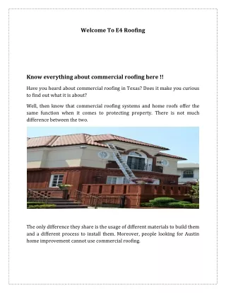Know everything about commercial roofing here