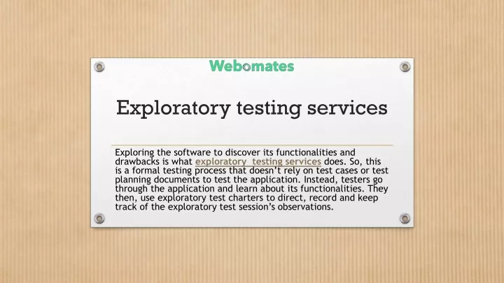 exploratory testing services