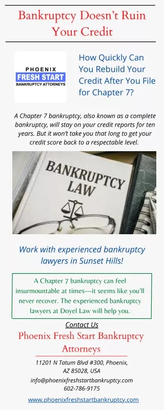 Bankruptcy Doesn’t Ruin Your Credit