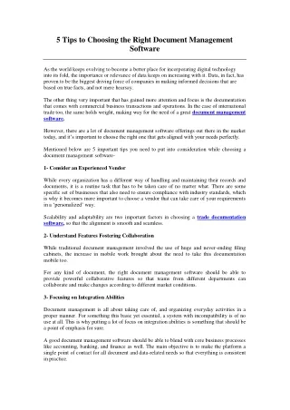 5 tips to choosing the right document management