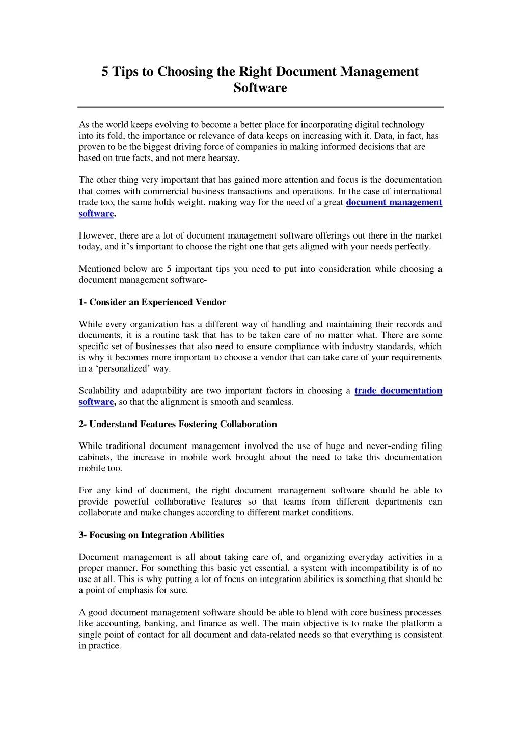 PPT - 5 Tips to Choosing the Right Document Management Software ...
