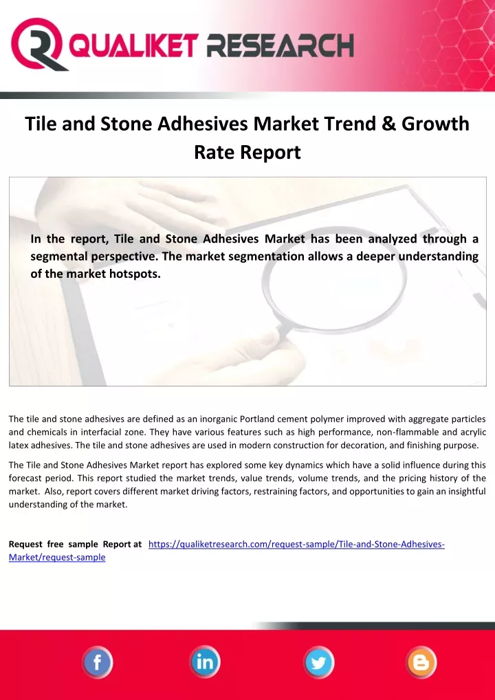 tile and stone adhesives market trend growth rate