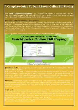 A Complete Guide To QuickBooks Online Bill Paying