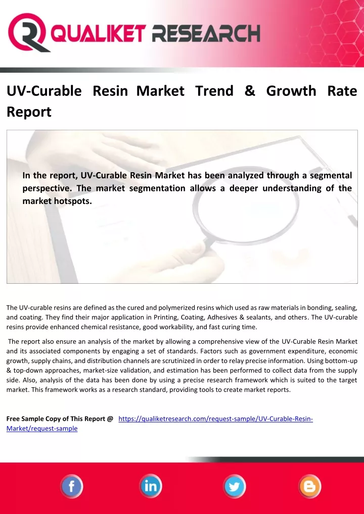 uv curable resin market trend growth rate report