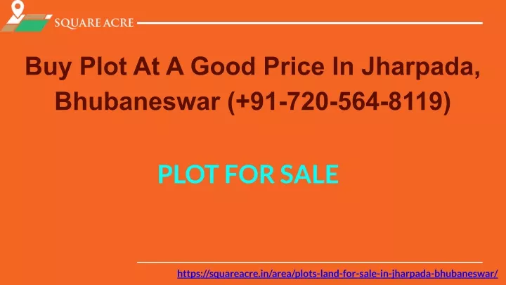 buy plot at a good price in jharpada bhubaneswar