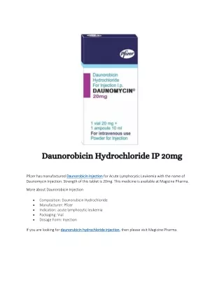 pfizer has manufactured dauno daunomycin