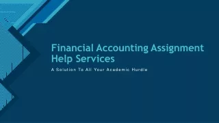 Hire Best Financial Accounting Assignment Help Expert in Canada