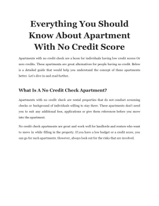 everything you should know about apartment with