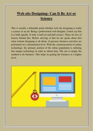 web site designing can it be art or science