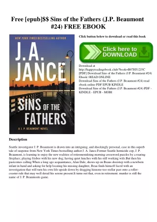 Free [epub]$$ Sins of the Fathers (J.P. Beaumont #24) FREE EBOOK