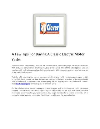 a few tips for buying a classic electric motor