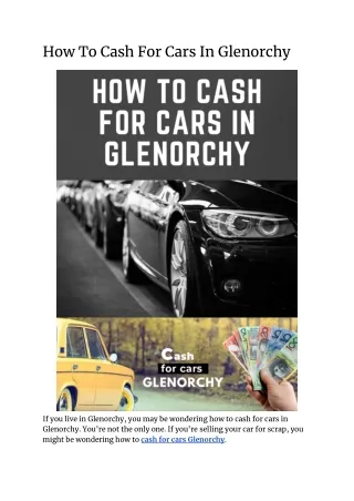 How To Cash For Cars In Glenorchy