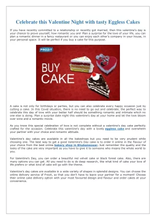 Celebrate this Valentine Night with tasty Eggless Cakes