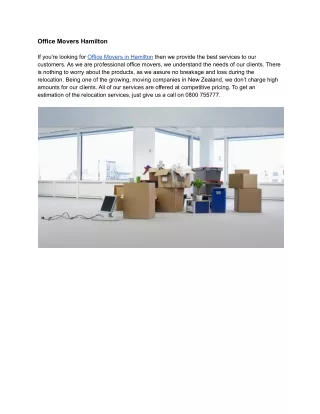 Office Movers Hamilton