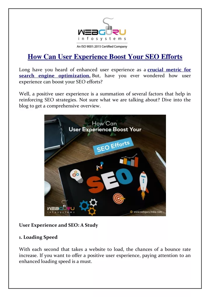 how can user experience boost your seo efforts