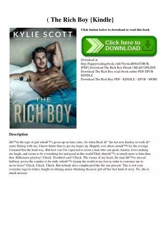 (E.B.O.O.K. DOWNLOAD^ The Rich Boy {Kindle}