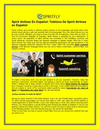 Spirit Airlines En Español Telefono De Spirit Airlines en Español