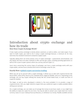 introduction about crypto exchange