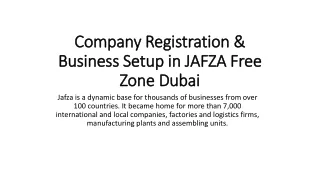 Company Registration & Business Setup in JAFZA Free Zone Dubai