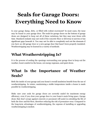 seals for garage doors everything need to know