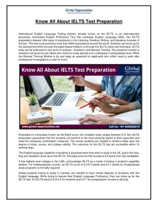 know all about ielts test preparation