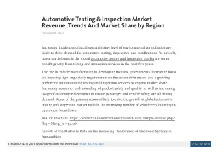 automotive testing inspection market revenue