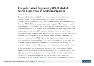 computer aided engineering cae market trend