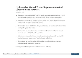 hydrometer market trend segmentation