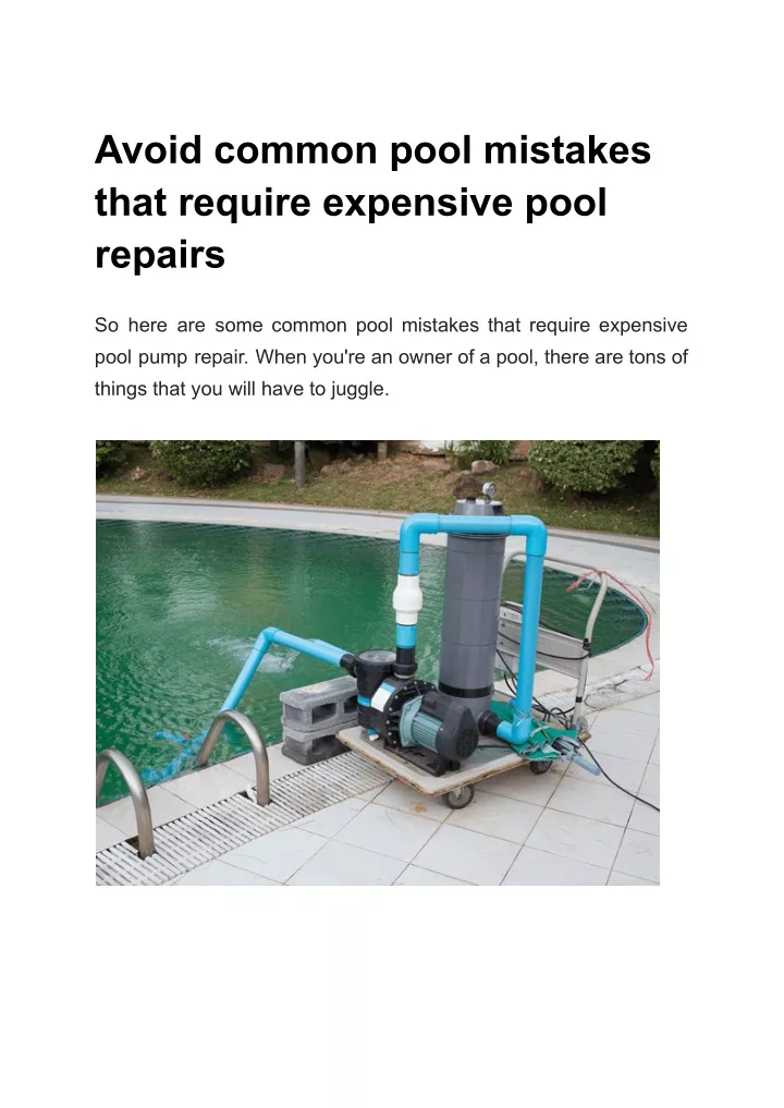 avoid common pool mistakes that require expensive