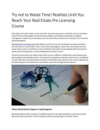 Make You Clear About Real Estate With Real Estate Course Online