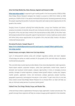 urine test strips market size share revenue
