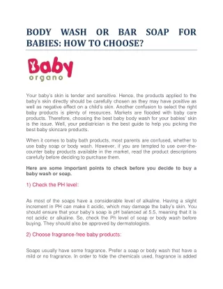 BODY WASH OR BAR SOAP FOR BABIES HOW TO CHOOSE