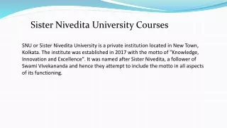 sister nivedita university courses
