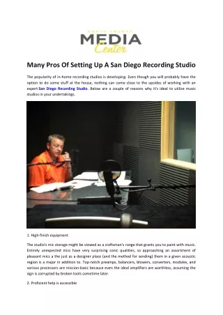many pros of setting up a san diego recording