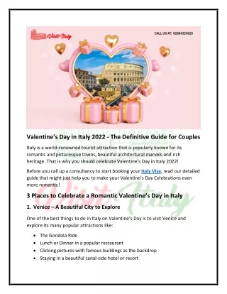 Valentine’s Day in Italy 2022 – The Ultimate Guide for Couples