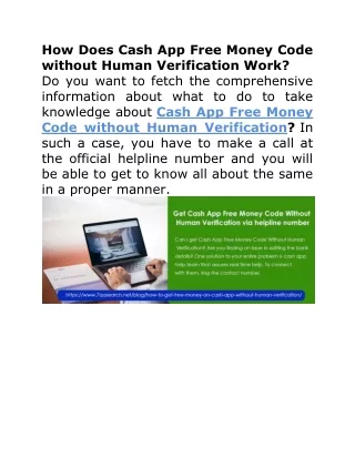 How Does Cash App Free Money Code without Human Verification Work?