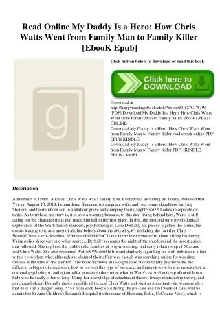 Read Online My Daddy Is a Hero How Chris Watts Went from Family Man to Family Killer [EbooK Epub]