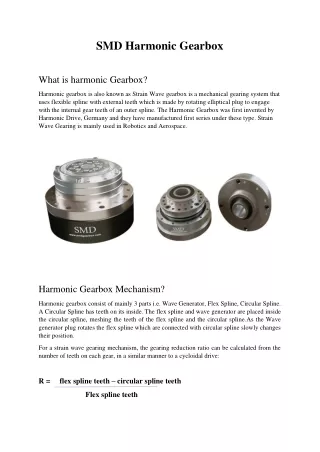smd harmonic gearbox