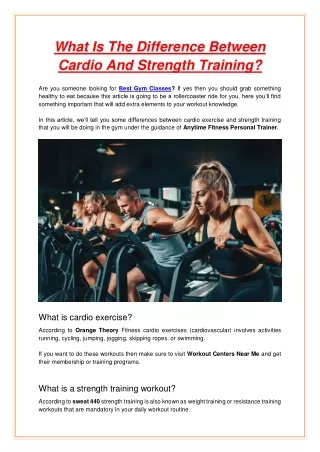 what is the difference between cardio