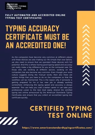 Typing Accuracy Certificate Must be an Accredited One!