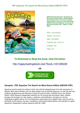 PDF Aquaman The Search for Mera Deluxe Edition [EBOOK PDF]