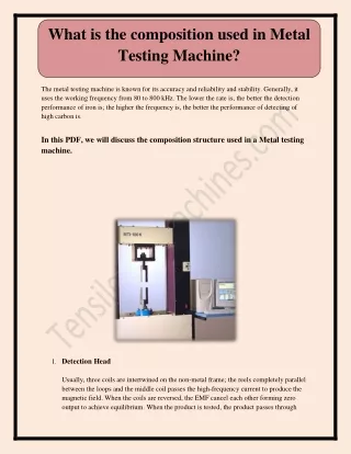 what is the composition used in metal testing